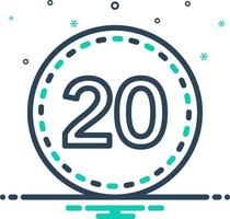 mix icon for twenty vector