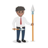 office warrior african with spear vector