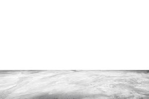 Empty gray concrete floor isolated on white background photo