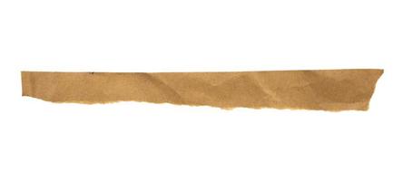 pedazo de papel de cartón marrón aislado sobre fondo blanco foto