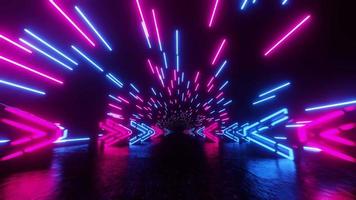 Red blue neon background with glowing gradient arrows, showing forward direction. Infinitely looped animation. video