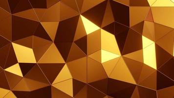 Background of golden triangles. Infinitely looped animation video