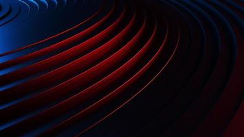 Background of blue rings with red backlight moving waves. Loop animation video