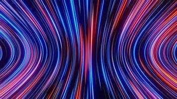 Flowing abstract neon lines. Loop animation video