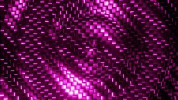 brillante púrpura tejido carbón fibra. infinitamente serpenteado animación video