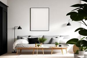 Home interior frame 8x10 mockup in scandinavian style photo