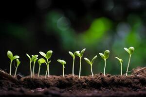 creciente brote, plantas con Copiar espacio. generativo ai foto