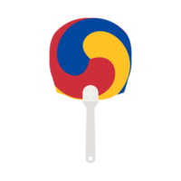 Aesthetic Manual Handle Hand Fan Sam Taeguk Flag png