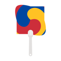 Aesthetic Manual Handle Hand Fan Sam Taeguk Flag png