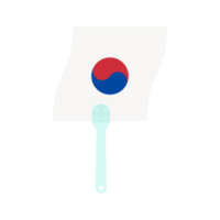 Aesthetic Manual Handle Hand Fan Taeguk Flag png