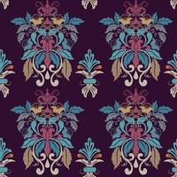 Damask seamless pattern colorful background. vector