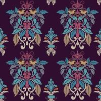 Damask seamless pattern colorful background. vector