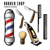 hairdressing design elements colored classical sketch vector