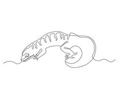 abstract Lizard, Gecko Continuous One Line Drawing vector