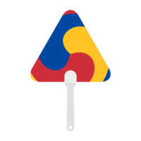 Aesthetic Manual Handle Hand Fan Sam Taeguk Flag png