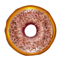 realista rosquinha bolo ícone. rosquinha sobremesas com chocolate creme gelo e granulados. png