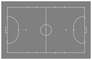 Futsal court or Indoor Soccer Field Layout for Illustration, Pictogram, Infographic, Background or for Graphic Design Element. Format PNG