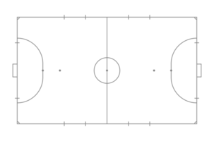 futsal domstol eller inomhus- fotboll fält layout för illustration, piktogram, infografik, bakgrund eller för grafisk design element. formatera png