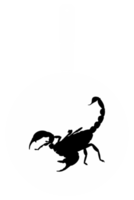 scorpion på de panorera silhuett för bisarr eller extrem eller exotisk mat, traditionell mat i asiatisk Land, kulinariska tecken för ikon symbol, appar, piktogram, logotyp, hemsida, eller grafisk design element. png