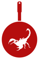 Scorpion on the Pan Silhouette for Bizarre or Extreme or Exotic Food, Traditional Food in Asian Country, Culinary Sign for Icon Symbol, Apps, Pictogram, Logo, Website, or Graphic Design Element. PNG