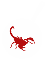 scorpion på de panorera silhuett för bisarr eller extrem eller exotisk mat, traditionell mat i asiatisk Land, kulinariska tecken för ikon symbol, appar, piktogram, logotyp, hemsida, eller grafisk design element. png