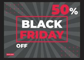 Black Gradient Flat Design Black Friday Horizontal Flyer vector