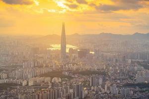 Downtown Seoul city skyline, cityscape of South Korea photo