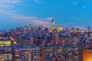 Manhattan city skyline cityscape of New York from top view photo