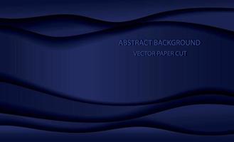 3D modern wave curve abstract presentation background. Luxury paper cut background. Abstract decoration, halftone gradients, 3d Vector illustration. Dark blue background