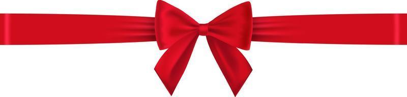 elegant red ribbon and bow isolated on white vector