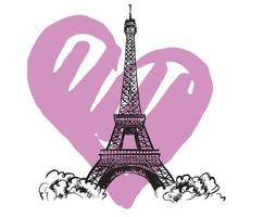 Eiffel tower hand drawn illustrations vector