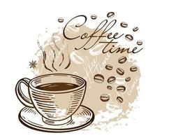 Coffee time hand drawn illustrations vector