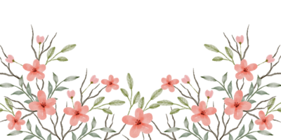 borda de aquarela botânica bonita e elegante png