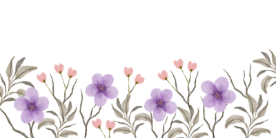 borda de aquarela botânica bonita e elegante png