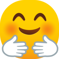 sorridente viso con Aperto mani emoji png