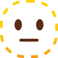 prickad linje ansikte emoji png