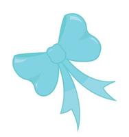 Blue bow. Vector illustration. Valentines Day