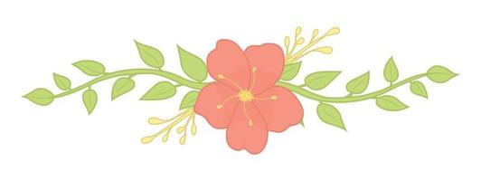 Pink flower. Vector illustration. Valentines Day