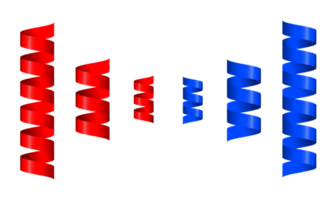 conjunto de rojo y azul cintas ilustración transparencia png