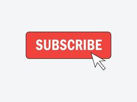 Subscribe red button and click symbol Free Vector