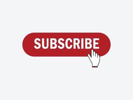 Subscribe red button and click symbol Free Vector