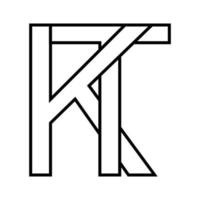 logo firmar kt tk, icono doble letras logotipo t k vector