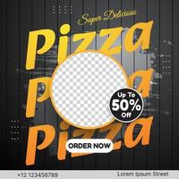 pizza social media post vector design for promotion