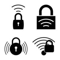 locked wifi signal icon vector