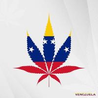 Flag of Venezuela in Marijuana leaf shape. The concept of legalization Cannabis in Venezuela. vector