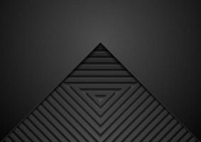 Black technology background with geometric triangle stripes vector