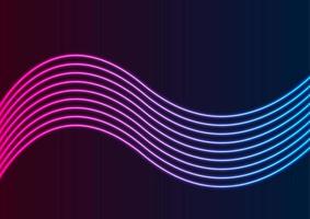 Blue ultraviolet neon curved wavy lines abstract background vector