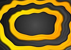 Abstract yellow and black smooth waves background vector