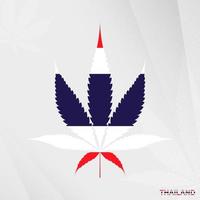 bandera de Tailandia en marijuana hoja forma. el concepto de legalización canabis en tailandia vector