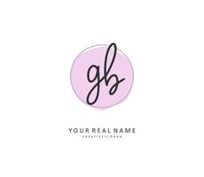 G B GB Initial letter handwriting and  signature logo. A concept handwriting initial logo with template element. vector